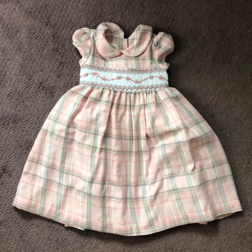 Laura Ashley plaid smocked dress